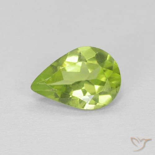 0.65ct Natural Verde vivo Peridoto, En forma de pera, VVS-VS