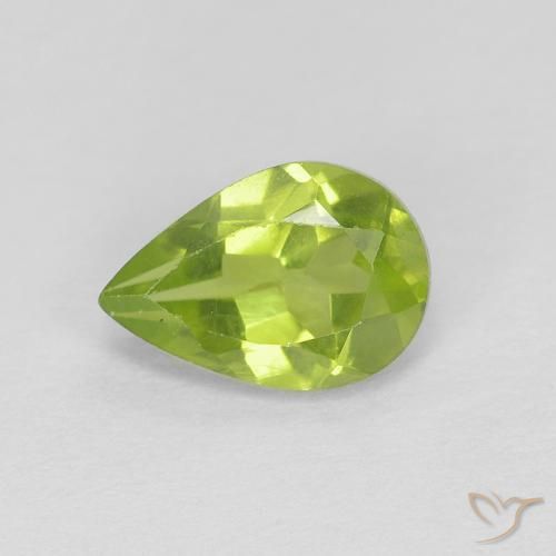 0.75ct Natural Verde amarillento intenso Peridoto, En forma de pera, VVS-VS
