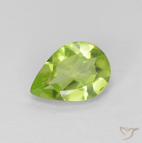 0.72ct Natural Verde medio Peridoto, En forma de pera, VVS-VS