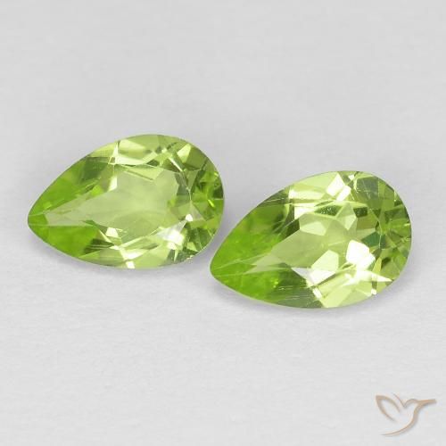 0.88ctw Natural Verde vivo claro Peridoto, En forma de pera, VS