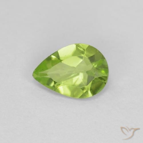 0.69ct Natural Verde medio Peridoto, En forma de pera, VS