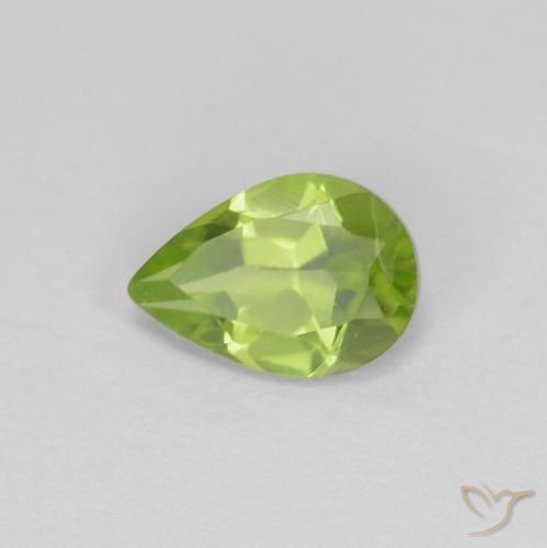 0.73ct Natural Verde medio Peridoto, En forma de pera, VS