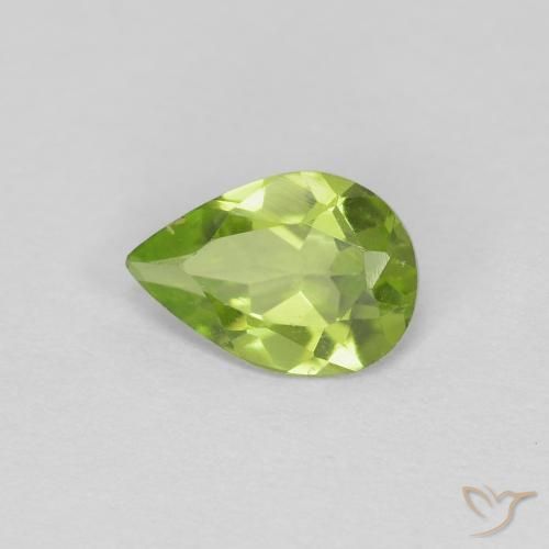 0.61ct Natural Verde vivo Peridoto, En forma de pera, VS