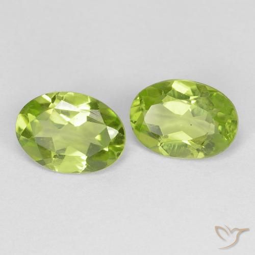 Gemas de Peridoto Verde amarillento intenso natural de 1.49 ct, Ovalada, VS