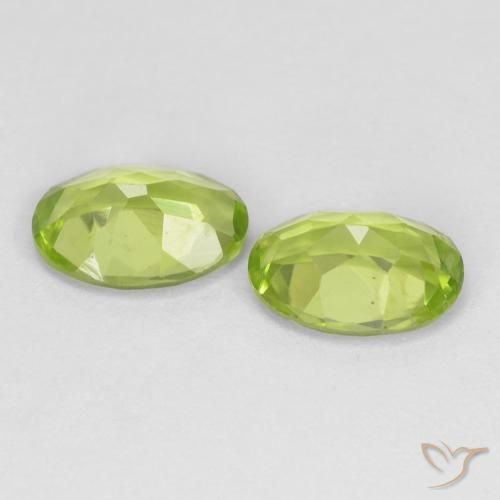 Gemas de Peridoto Verde amarillento intenso natural de 1.49 ct, Ovalada, VS