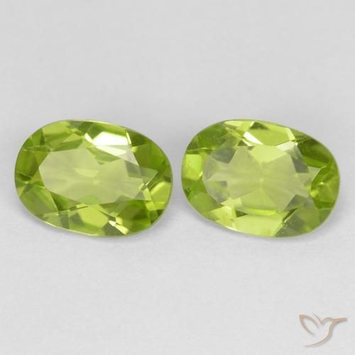 Gemas de Peridoto Verde vivo natural de 1.69 ct, Ovalada, VS