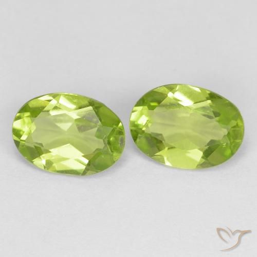Gemas de Peridoto Verde vivo natural de 1.64 ct, Ovalada, VVS-VS