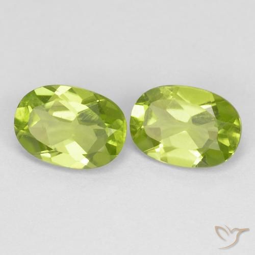 Gemas de Peridoto Verde medio natural de 1.78 ct, Ovalada, VS