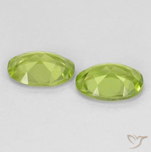 Gemas de Peridoto Verde vivo natural de 1.67 ct, Ovalada, VS