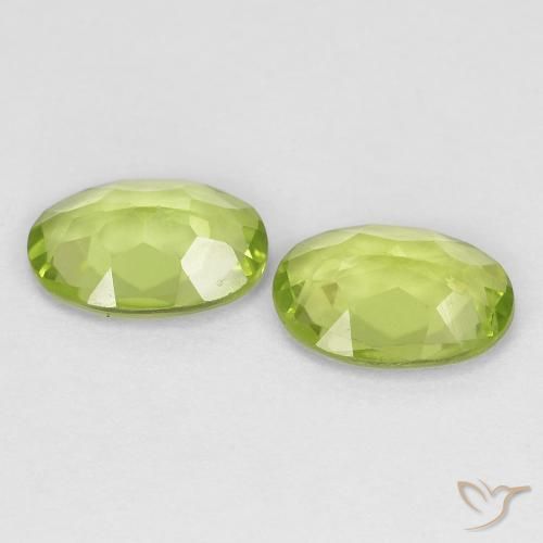 Gemas de Peridoto Verde vivo natural de 1.49 ct, Ovalada, VS