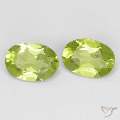 Gemas de Peridoto Verde vivo natural de 1.57 ct, Ovalada, VS