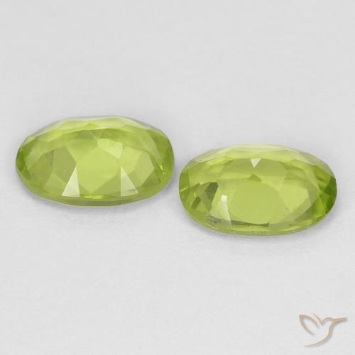 Gemas de Peridoto Verde vivo natural de 1.57 ct, Ovalada, VS