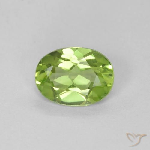0.83ct Natural Verde medio Peridoto, Ovalada, VVS-VS