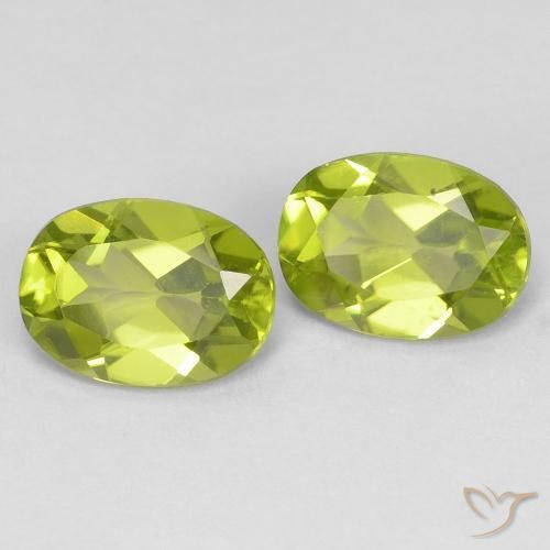 Gemas de Peridoto Verde medio natural de 1.71 ct, Ovalada, VVS-VS
