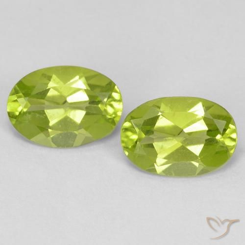 1.51ctw Natural Verde amarillento Peridoto, Ovalada, VVS-VS