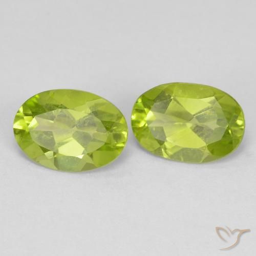 Gemas de Peridoto Verde amarillento natural de 1.51 ct, Ovalada, VVS-VS