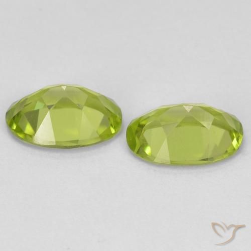 Gemas de Peridoto Verde amarillento natural de 1.51 ct, Ovalada, VVS-VS