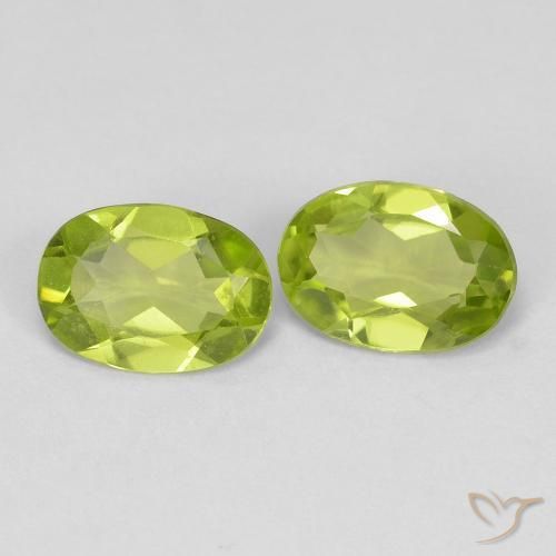 Gemas de Peridoto Verde vivo natural de 1.42 ct, Ovalada, VVS-VS