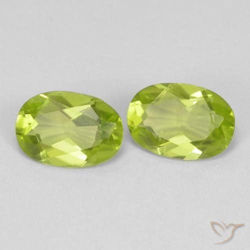 Gemas de Peridoto Verde amarillento intenso natural de 1.47 ct, Ovalada, VVS-VS