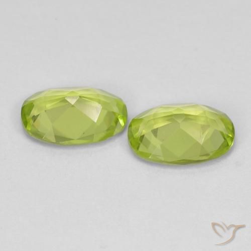 Gemas de Peridoto Verde amarillento intenso natural de 1.47 ct, Ovalada, VVS-VS