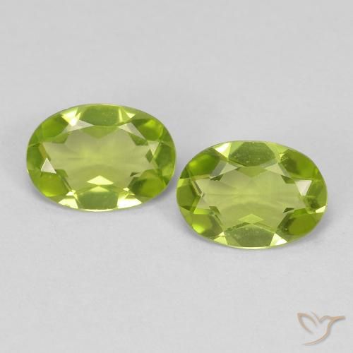Gemas de peridoto verde natural de 1,36 ct, corte óvalo, VVS-VS