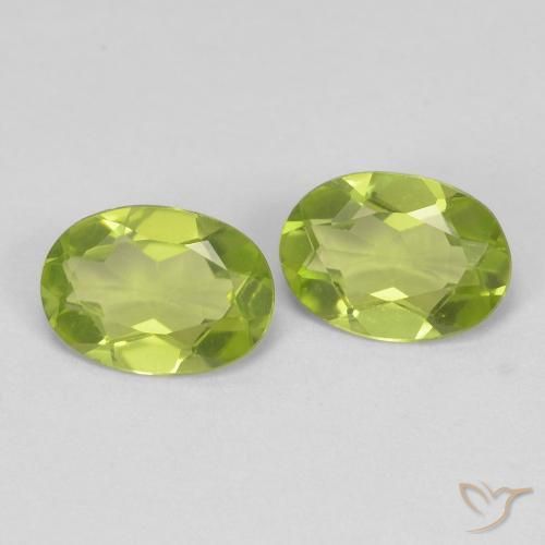 Gemas de peridoto verde natural de 1,36 ct, corte óvalo, VVS-VS