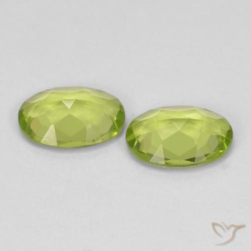 Gemas de peridoto verde natural de 1,36 ct, corte óvalo, VVS-VS