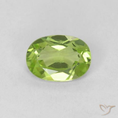 0.78ct Natural Verde vivo Peridoto, Ovalada, VVS