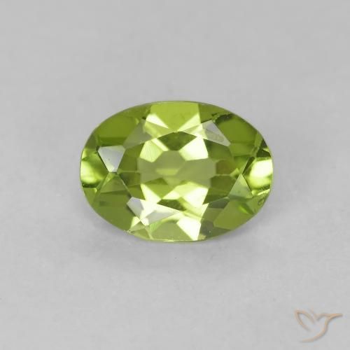 0.73ct Natural Verde vivo Peridoto, Ovalada, VVS-VS