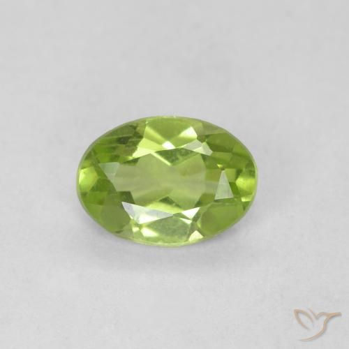 0.59ct Natural Verde medio Peridoto, Ovalada, VVS