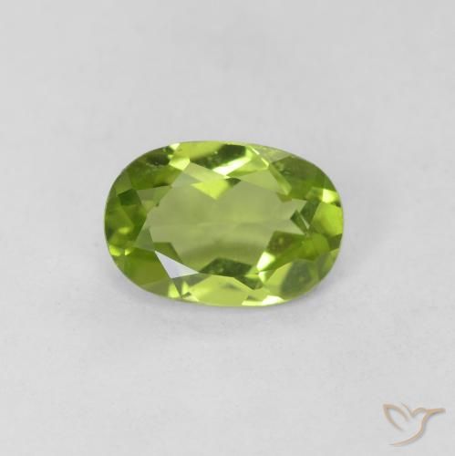 0.80ct Natural Verde medio Peridoto, Ovalada, VVS