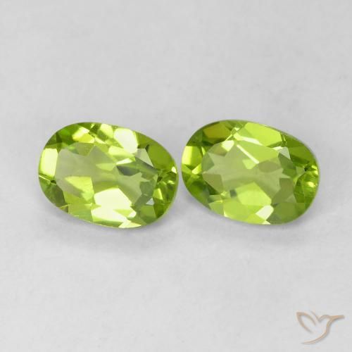 Gemas de Peridoto Verde vivo natural de 1.84 ct, Ovalada, VS