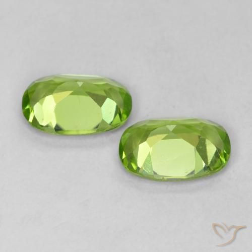 Gemas de Peridoto Verde vivo natural de 1.59 ct, Ovalada, VVS-VS