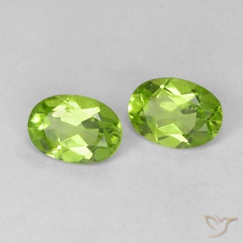 Gemas de Peridoto Verde vivo natural de 1.49 ct, Ovalada, VVS-VS