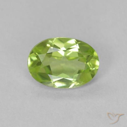0.80ct Natural Verde vivo Peridoto, Ovalada, VVS-VS