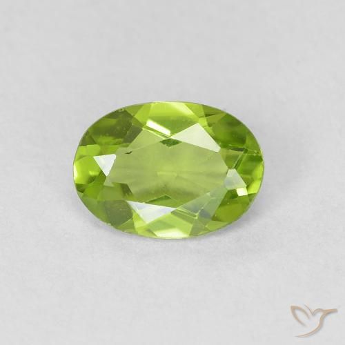 0.73ct Natural Verde medio Peridoto, Ovalada, VVS-VS