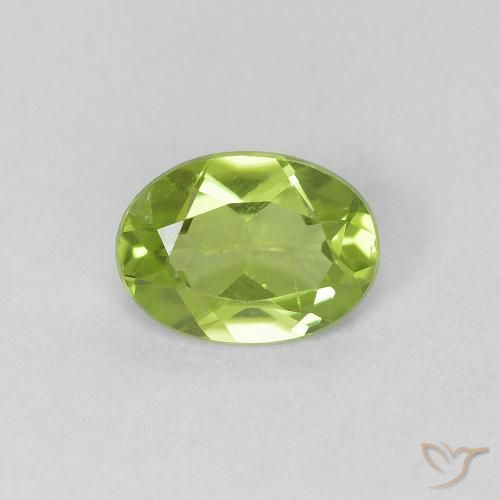 0.67ct Natural Verde vivo Peridoto, Ovalada, VS