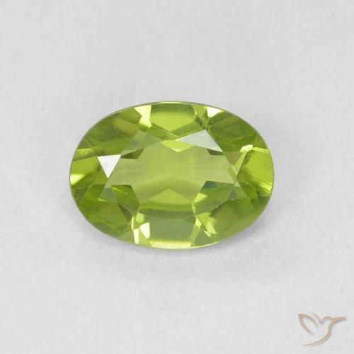 0.85ct Natural Verde vivo Peridoto, Ovalada, VVS-VS