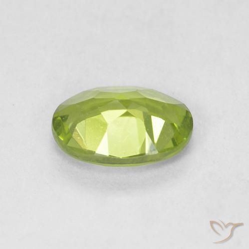 Peridoto Verde vivo natural de 0.85 ct, Ovalada, VVS-VS
