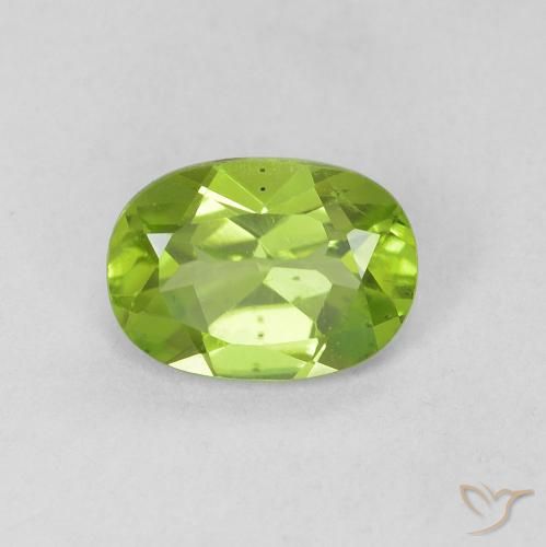 0.90ct Natural Verde vivo Peridoto, Ovalada, VVS-VS
