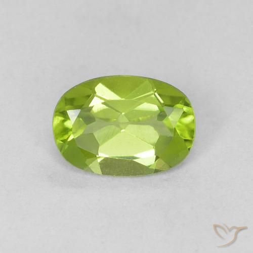 0.82ct Natural Verde vivo Peridoto, Ovalada, VVS-VS