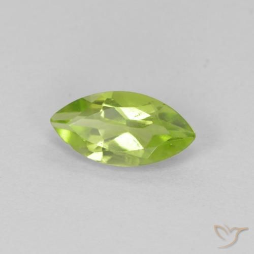 Peridoto Verde vivo natural de 0.66 ct, Marquesa, VS
