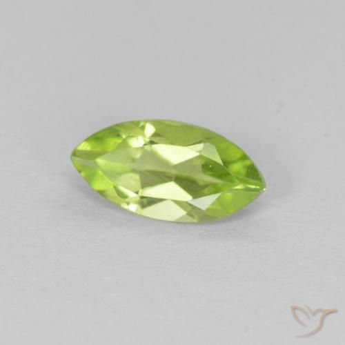 Peridoto Verde medio natural de 0.62 ct, Marquesa, VS