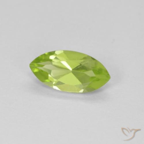 Peridoto Verde vivo natural de 0.64 ct, Marquesa, VS
