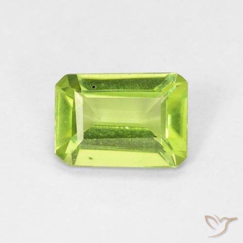 0.85ct Natural Verde claro Peridoto, corte esmeralda, VVS-VS