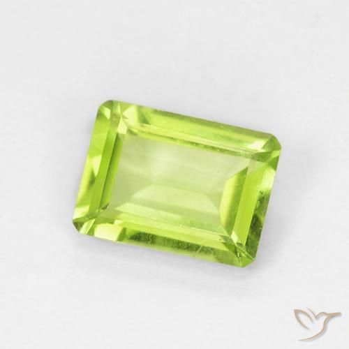 Peridoto Verde claro natural de 0.88 ct, Corte Octágono / Esmeralda, VVS-VS