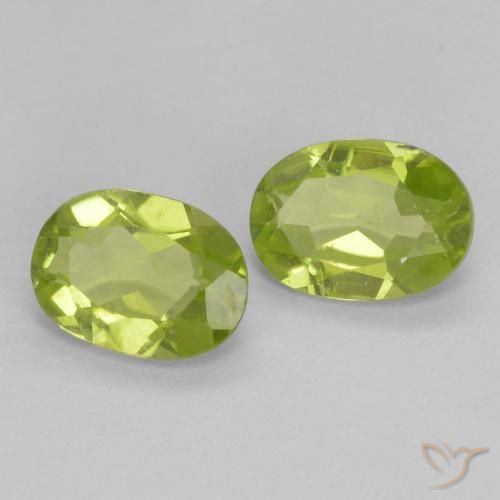 Gemas de Peridoto Verde amarillento natural de 1.71 ct, Ovalada, VS