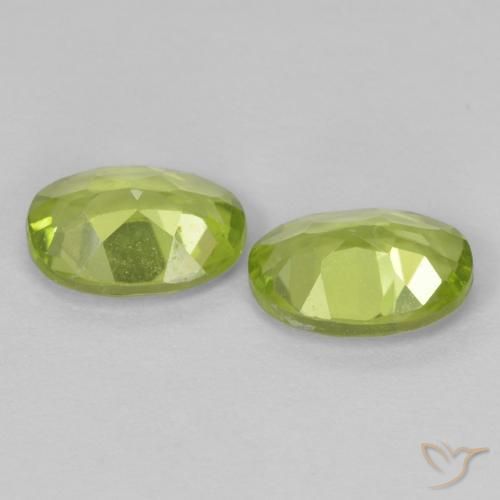 Gemas de Peridoto Verde amarillento natural de 1.71 ct, Ovalada, VS