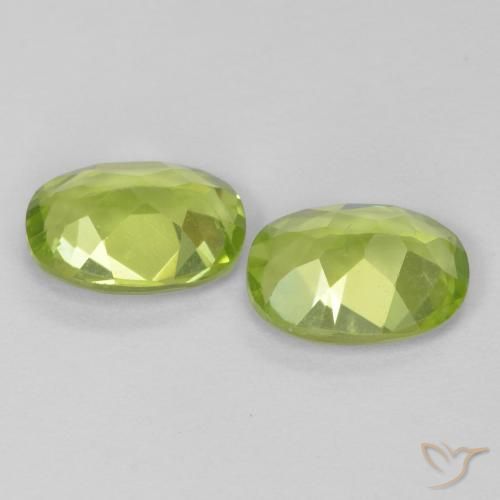 Gemas de Peridoto Verde vivo natural de 1.71 ct, Ovalada, VS
