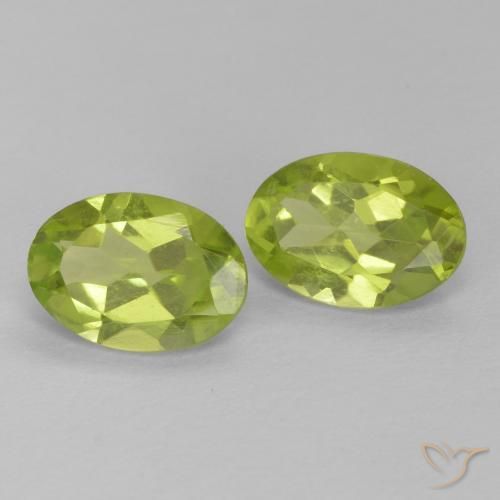 Gemas de Peridoto Verde vivo natural de 1.54 ct, Ovalada, VVS-VS